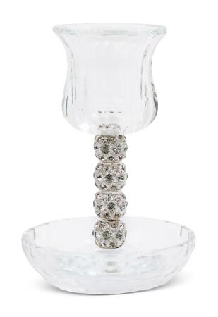 Schonfeld Collection 184715 5.75 in. Crystal Kiddush Cup with Tray 