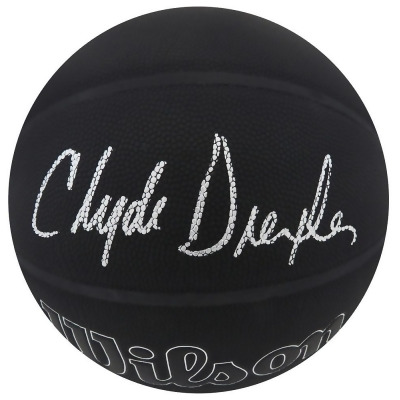 Schwartz Sports Memorabilia DREBSK220 Clyde Drexler Signed Wilson Indoor & Outdoor Black 75th Anniversary Logo NBA Basketball 