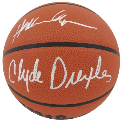 Schwartz Sports Memorabilia OLABSK222 Hakeem Olajuwon & Clyde Drexler Dual Signed Wilson Indoor & Outdoor NBA Basketball 
