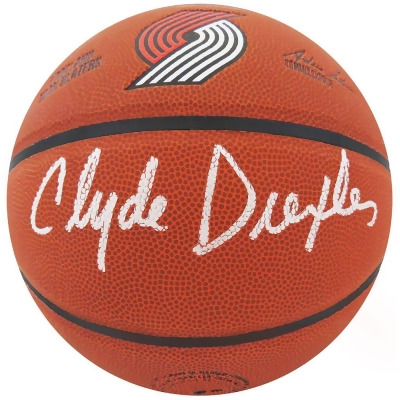 Schwartz Sports Memorabilia DREBSK221 Clyde Drexler Signed Wilson Portland Trailblazers Logo NBA Basketball 