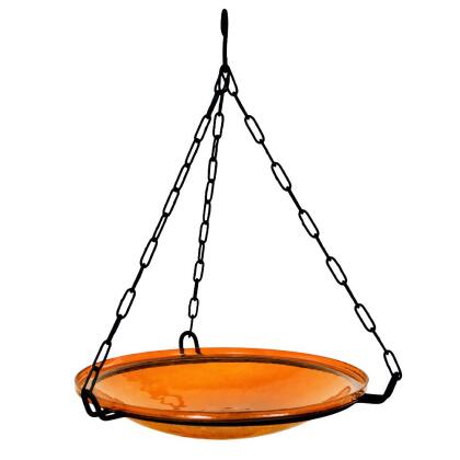 Achla CGB-14M-RM 14 in. Crackle Bowl with Rail Mount Bracket, Mandarin 