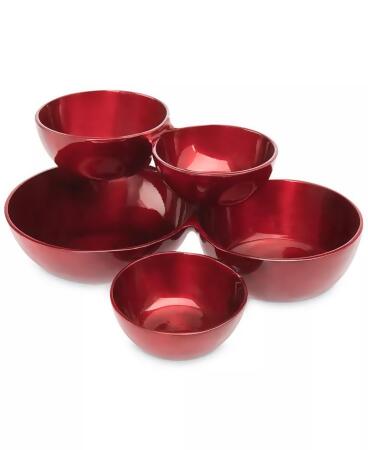 Godinger 5570 Cluster Bowl, Red 