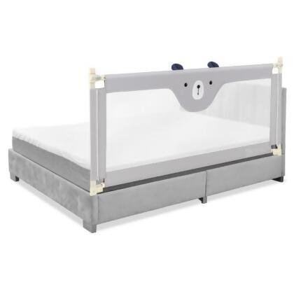Costway BS10028GR Vertical Lifting Baby Bed Rail Guard with Lock, Gray