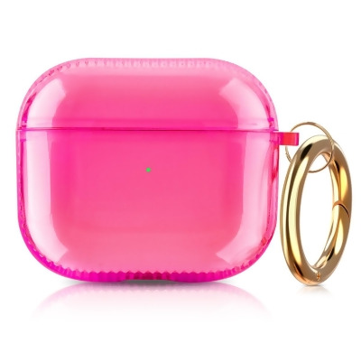 Odash VL-AIR3-5-PNK 4.45 in. Protective TPU Case for Apple AirPods 3 Generation 3rd with Golden Keychain, Pink 