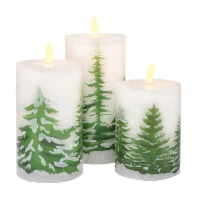 Gift Essentials GE3061 Pine Tree LED Candle Set - 3 Piece 