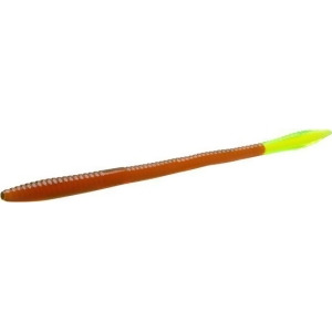 Zoom Bait 006-006 6 in. Trick Worm Bait in Motoroil Chartruese - Pack of 20 - All