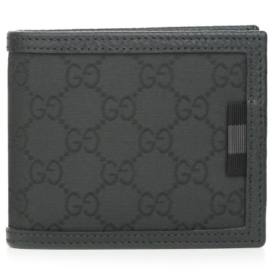 Gucci 307025 No.260987 Signature Bifold Wallet, Black 