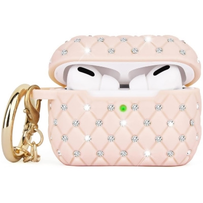 Odash VL-PRO-033-PNK 4.45 in. Protective TPU Bling Case for Apple AirPods Pro with Keychain, Pink 
