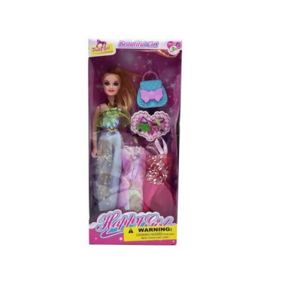 Kole Imports GH898-16 11 in. Assorted Toy Beauty Doll with Shimmer Fashion Dresses & Accessories - Case of 16 