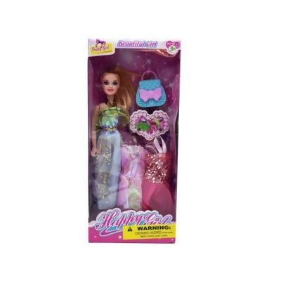 Kole Imports GH898-12 11 in. Assorted Toy Beauty Doll with Shimmer Fashion Dresses & Accessories - Case of 12 