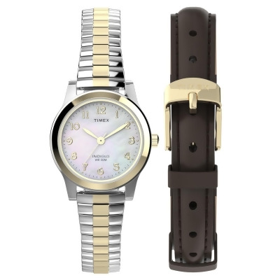 Timex TWG063400JT 25 mm Womens Essex Avenue Watch - Two-Tone Expansion Band Mother of Pearl Dial Two-Tone Case 