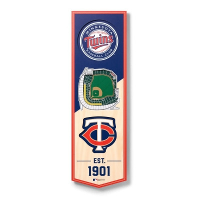 YouTheFan 953753 6 x 19 in. MLB Minnesota Twins 3D Stadium Banner - Target Field 
