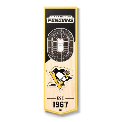 YouTheFan 954279 6 x 19 in. NHL Pittsburgh Penguins 3D Stadium Banner - PPG Paints Arena 