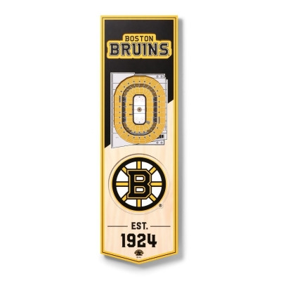 YouTheFan 954231 6 x 19 in. NHL Boston Bruins 3D Stadium Banner - TD Garden 
