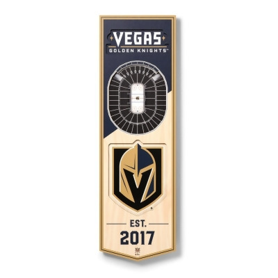 YouTheFan 954309 6 x 19 in. NHL Vegas Golden Knights 3D Stadium Banner - T-Mobile Arena 