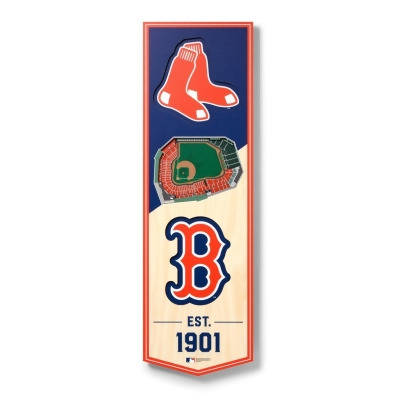 YouTheFan 953616 6 x 19 in. MLB Boston Red Sox 3D Stadium Banner - Fenway Park 