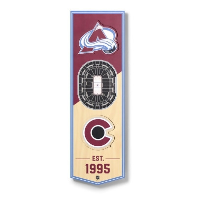 YouTheFan 2505008 6 x 19 in. NHL Colorado Avalanche 3D Stadium Banner - Ball Arena 