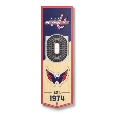 YouTheFan 2505060 6 x 19 in. NHL Washington Capitals 3D Stadium Banner - Capital One Arena 