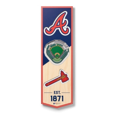 YouTheFan 953586 6 x 19 in. MLB Atlanta Braves 3D Stadium Banner - SunTrust Park 