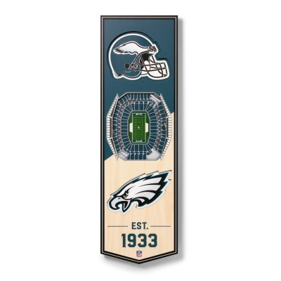 YouTheFan 954132 6 x 19 in. NFL Philadelphia Eagles 3D Stadium Banner - Lincoln Financial Field 
