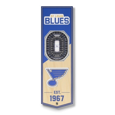 YouTheFan 2501857 6 x 19 in. NHL St. Louis Blues 3D Stadium Banner - Enterprise Center 