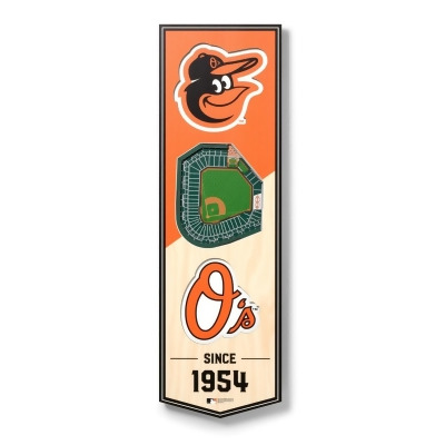 YouTheFan 953609 6 x 19 in. MLB Baltimore Orioles 3D Stadium Banner - Oriole Park at Camden Yards 