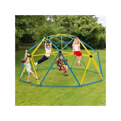 Costway TM10025YW 10 ft. Dome Climber with Swing & 800 lbs Load Capacity, Multi Color 