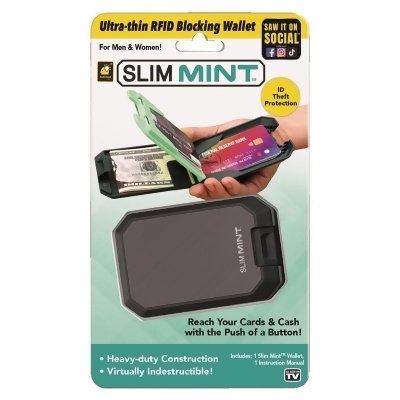 As Seen on TV 6066592 Ultra-Thin RFID Blocking Slim Mint Wallet Theft Protection, Black 