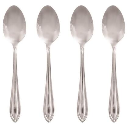 Hampton Forge 6068042 Ginger Stainless Steel Casual Dinner Spoon Set, Silver - 4 Piece 