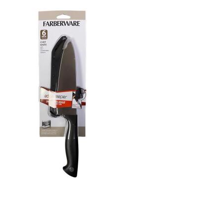Lifetime 6066966 6 in. Farberware Stainless Steel Chefs Knife, Black & Silver - 2 Piece 