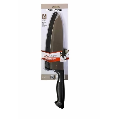 Lifetime 6066854 8 in. Farberware Edgekeeper Stainless Steel Chefs Knife, Black & Silver 