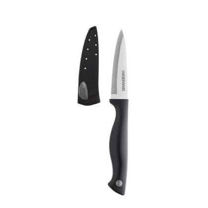 Lifetime 6066971 3.5 in. Farberware Stainless Steel Paring Knife, Black & Silver - 2 Piece 