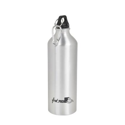 Packnwood 294IBOUTA750 25 oz Noxbottle Reusable Aluminium Water Bottle with Carabiner Clip Lid, Silver 