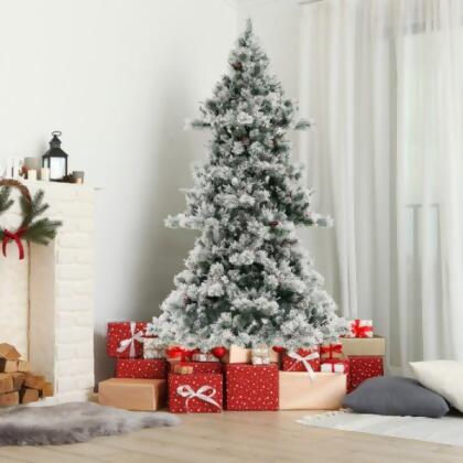 Flocked Realistic Pine and Pampas Christmas Tree 600 LED Constant -  Includes a Storage Bag & Remote Control - Yahoo Shopping