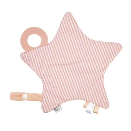 Saro SA1720PK 9 x 0.25 x 8.5 in. Crackling Star Baby Teether, Pink