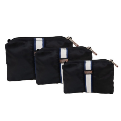 Hadaki HDK837-Bl-Cr-M 12 x 0.5 x 9 in. Zip All Pod Carry Case Bag, Black & Cream - Medium 