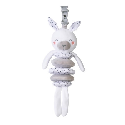 Saro SA2238ALPACA 10.63 x 2.76 x 4.92 in. Attachable Spring Rattle Plush Toy, Alpaca Gray 