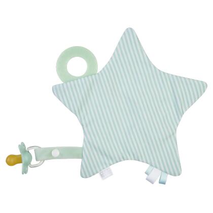 Saro SA1720MT 9 x 0.25 x 8.5 in. Crackling Star Baby Teether, Mint
