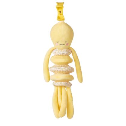 Saro SA2238OCT 11.02 x 2.76 x 4.92 in. Attachable Spring Rattle Plush Toy, Octopus Yellow 
