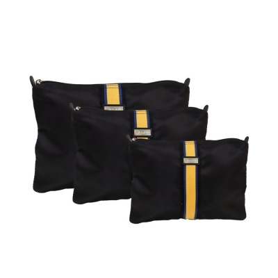 Hadaki HDK837-Bl-Yel-L 14 x 0.5 x 10.5 in. Zip All Pod Carry Case Bag, Black & Yellow - Large 