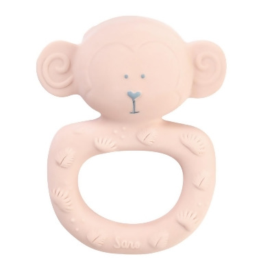 Saro SA1724PK 3.15 x 1.57 x 5.31 in. Monkey Baby Teether Toy, Pink 