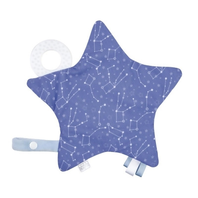 Saro SA1720BL 9 x 0.25 x 8.5 in. Crackling Star Baby Teether, Blue 