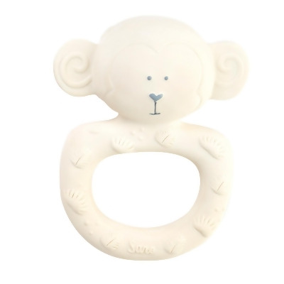 Saro SA1724WH 3.15 x 1.57 x 5.31 in. Monkey Baby Teether Toy, White 