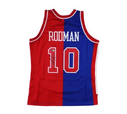Radtke Sports 24250 Dennis Rodman Signed Detroit Pistons Mitchell & Ness Authentic 1988-89 Split Swingman NBA Jersey 