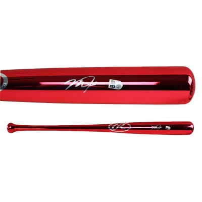 Radtke Sports 22460 Mike Trout Signed Los Angeles Angels Rawlings Red Chrome MLB Bat 