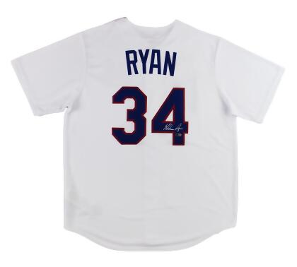 Radtke Sports 8403 Nolan Ryan Signed Texas Rangers Nike Authentic Cool Base White MLB Jersey 