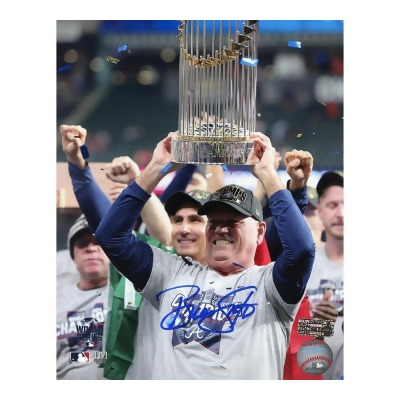 Radtke Sports 21499 8 x 10 in. Brian Snitker Signed Atlanta Braves Unframed MLB Photo - Holding Trophy 