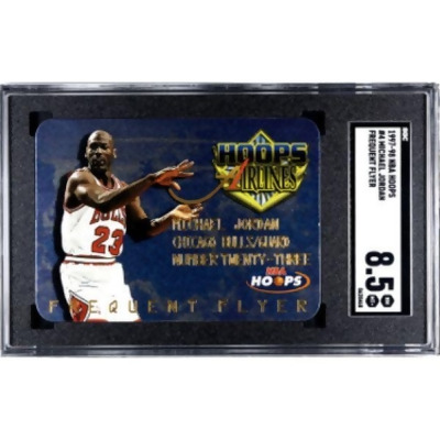 RDB Holdings CTBL-036873 Michael Jordan 1997-1998 NBA Hoops Frequent Flyer Card - No.4 SGC Graded 8.5 NM-MT Plus Rare & Chicago Bulls 
