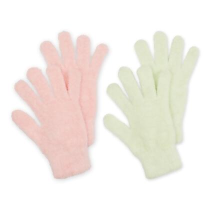Bucky 551501 Aloe Infused Spa Gloves, Mint-Pink - Set of 2 