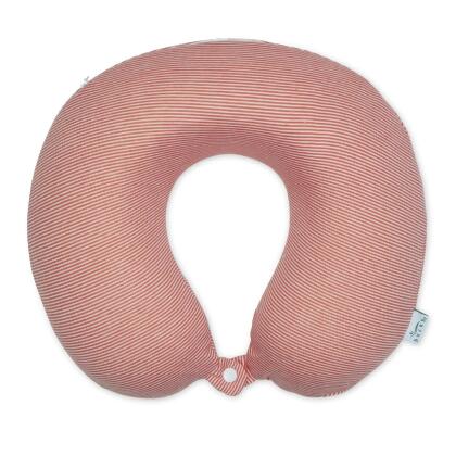 Bucky 551517 11 x 3 in. Jersey Stripe Memory Foam Neck Pillow, Pink Stripe 